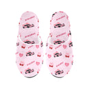 Miata Plush Non-Slip Cotton Slippers Pink-1