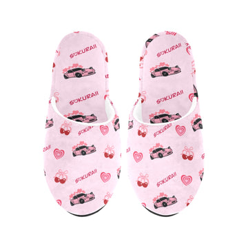 Miata Plush Non-Slip Cotton Slippers Pink