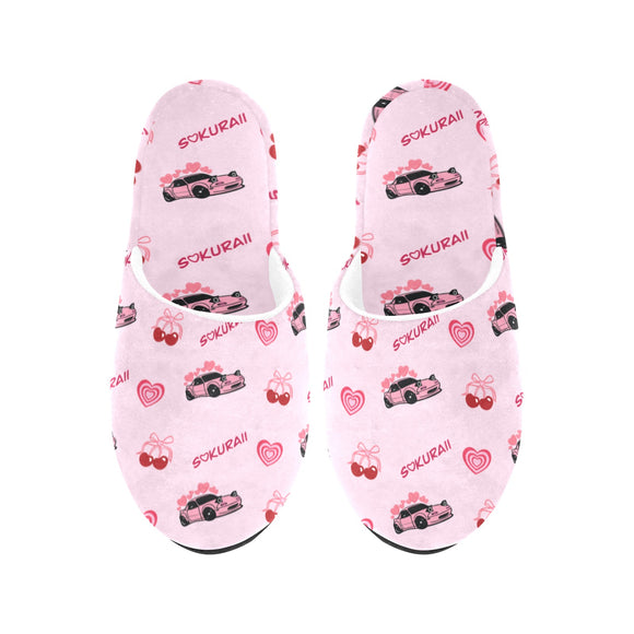 Miata Plush Non-Slip Cotton Slippers Pink