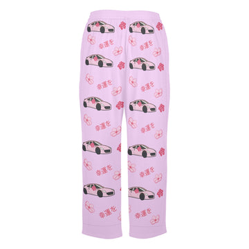 350z Lavender Cherry Blossom X Goodluck Pajama Pants Women - 0