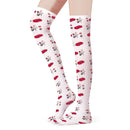 Miata red/white combo Thigh High Stockings-5