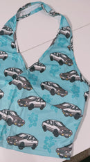 AE86 Light Blue  Halter Top-3