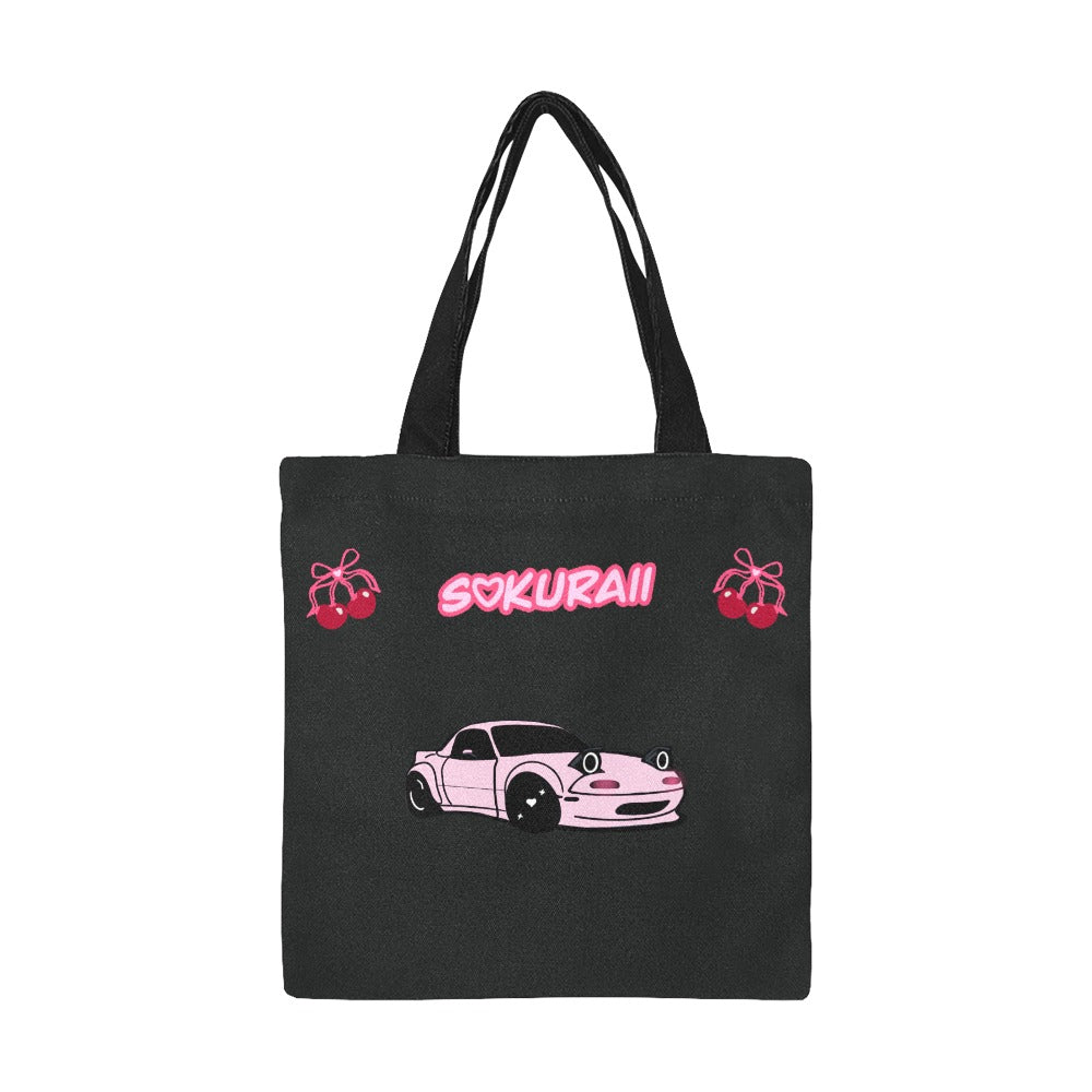 Pink or Black Miata Tote Bag 100% Cotton (Small) pre-order | Sokuraii