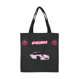 Pink or Black Miata Tote Bag 100% Cotton (Small) pre-order - 0