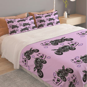 Kawasaki Ninja H2 R Purple Three Piece Duvet Cover Bedding Set