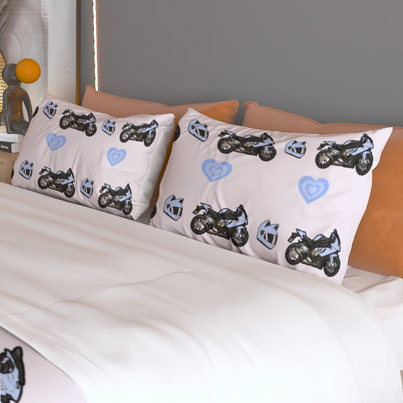BMW S 1000 RR Baby Blue Three Piece Duvet Cover Bedding Set