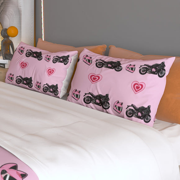 Honda CBR650R Pink Three Piece Duvet Cover Bedding Set
