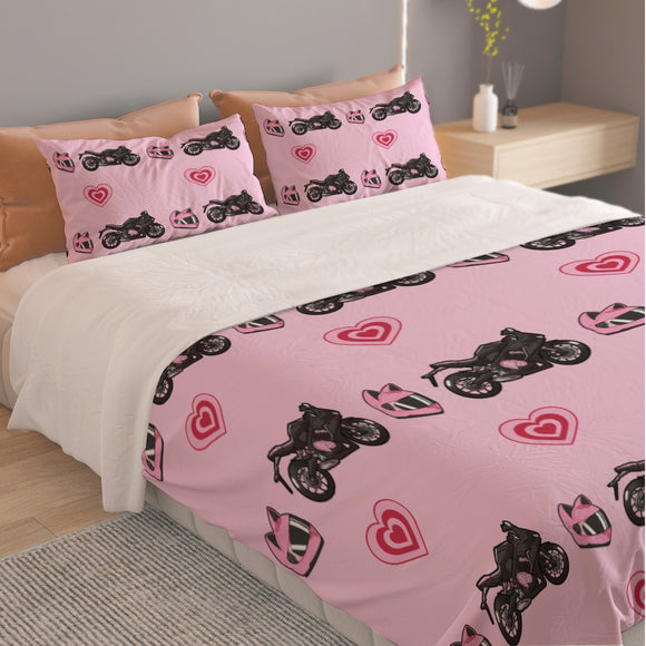 Honda CBR650R Pink Three Piece Duvet Cover Bedding Set