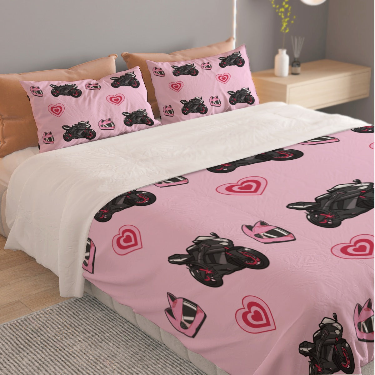 Kawasaki Ninja ZX6R Three Piece Duvet Cover Bedding Set