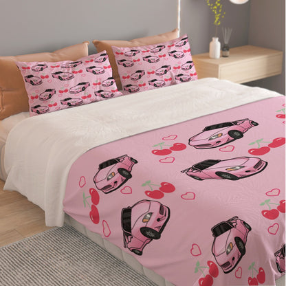 S2K Pink Three Piece Duvet Cover Bedding Set