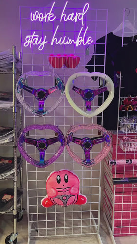 Glow In The Dark Crystal Bubble Heart Steering Wheel - 0