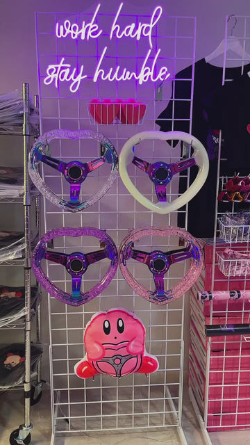 Glow In The Dark Crystal Bubble Heart Steering Wheel - 0