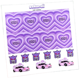 JDM Purple Nail Decals