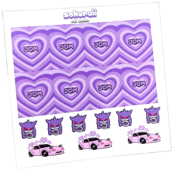 JDM Purple Nail Decals