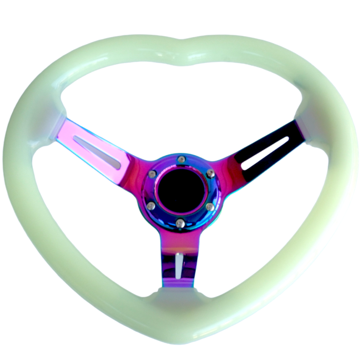 Glow In The Dark Crystal Bubble Heart Steering Wheel-1