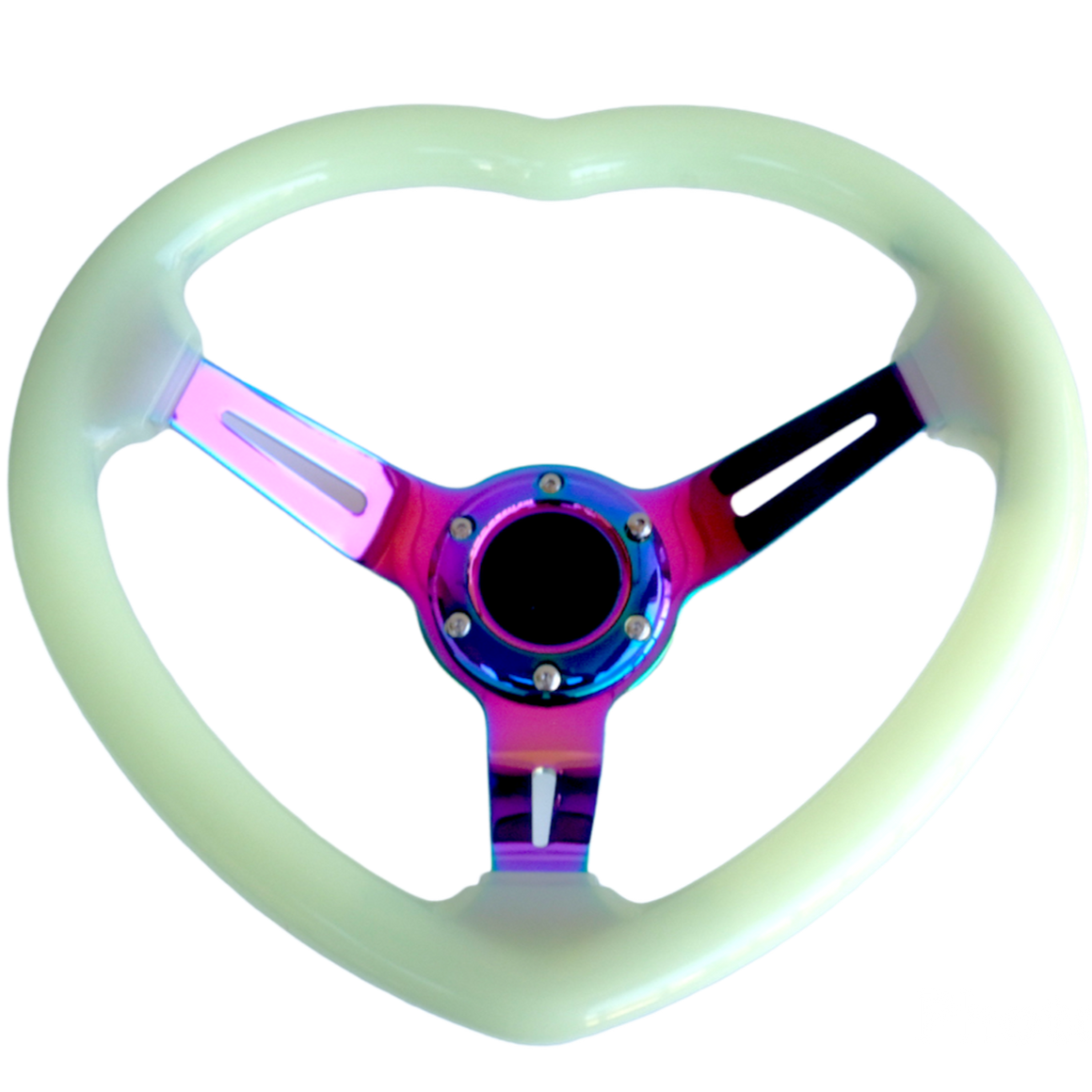 Glow In The Dark Crystal Bubble Heart Steering Wheel Sokuraii