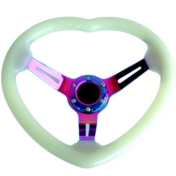 Glow In The Dark Crystal Bubble Heart Steering Wheel