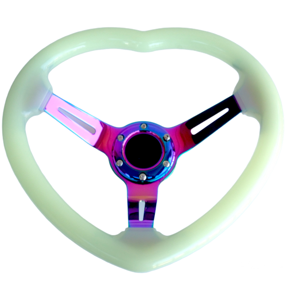 Glow In The Dark Crystal Bubble Heart Steering Wheel